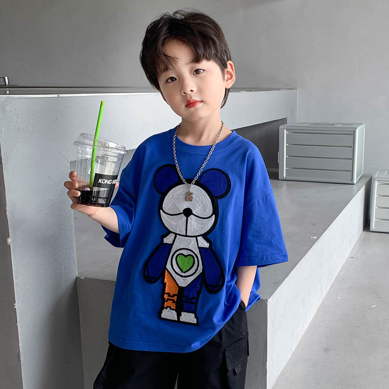 Camiseta de manga curta para meninos no verão - O Retalho