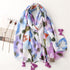 New Blooming Color Cotton And Linen Feel Scarf Soft Shawl - O Retalho