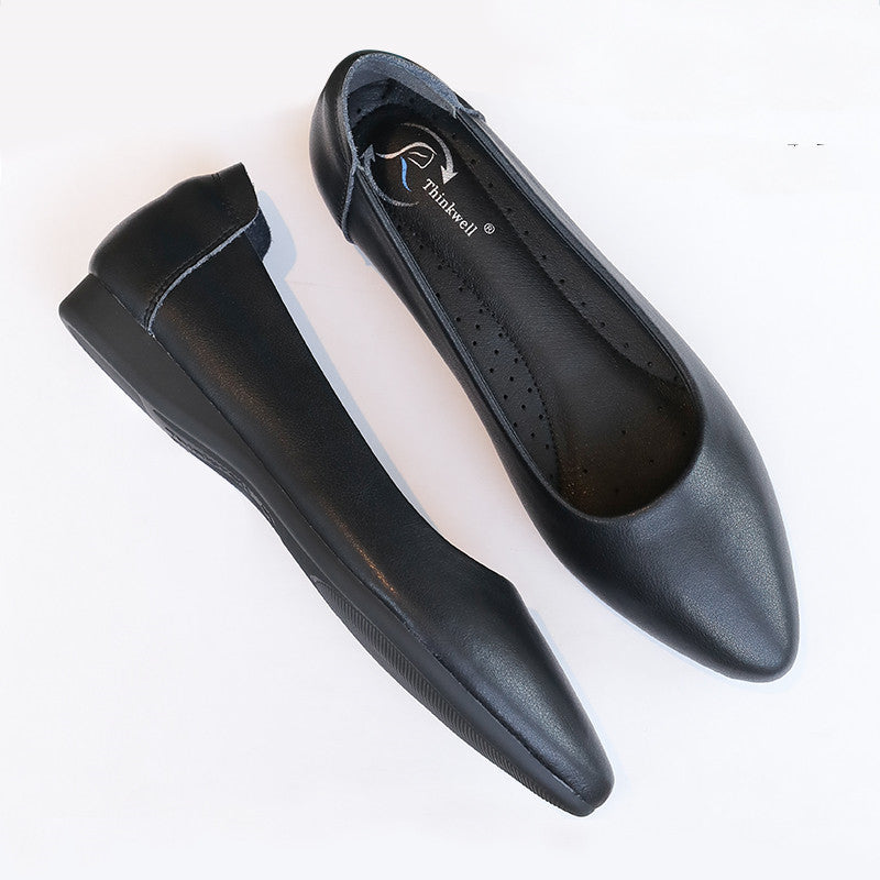 Sapatos de Trabalho de Couro Feminino Preto - O Retalho