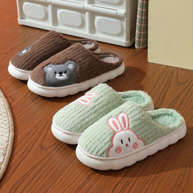 Pantufas Fofas de Coelho Listrado para Mulheres - O Retalho