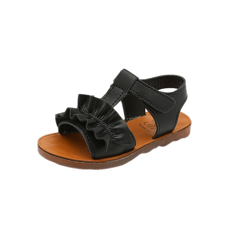 Sapatos de praia romanos com sola macia Princesa Velcro - O Retalho