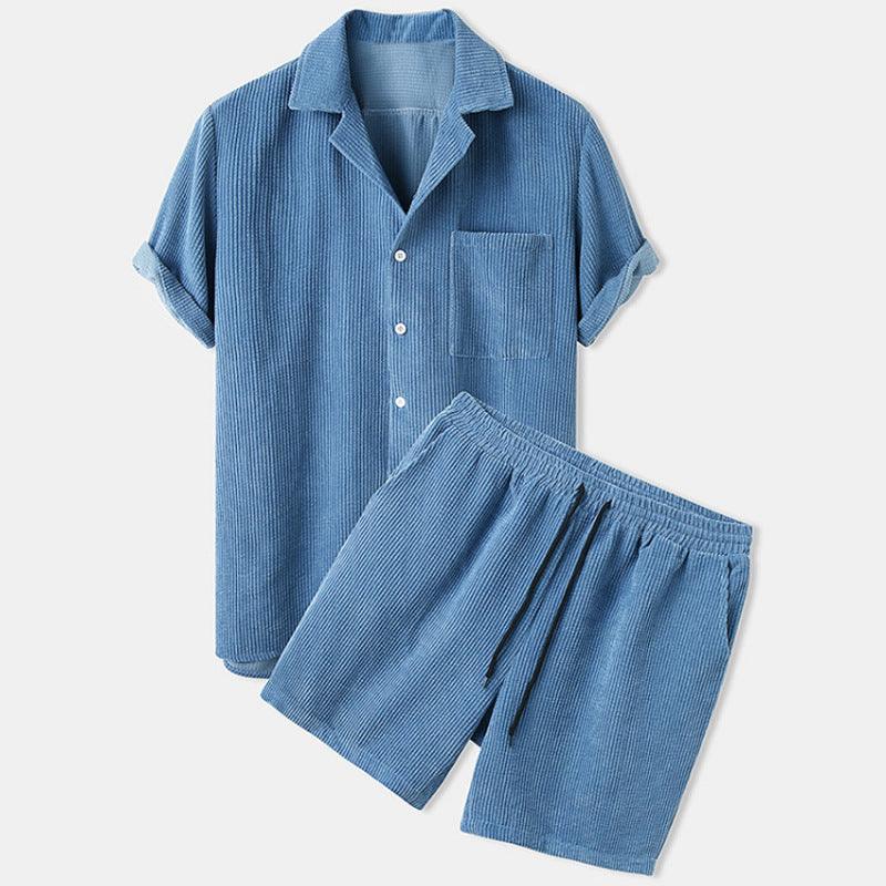 ☀️Conjunto masculino para verão veludo casual - O Retalho