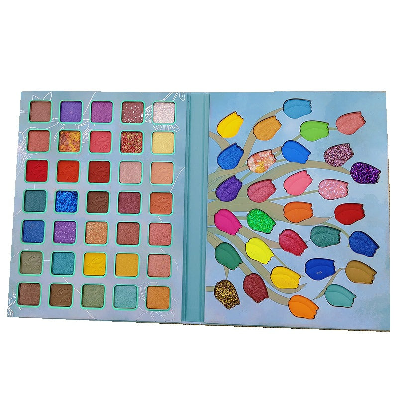 Sombra para os olhos em tons opacos e cintilantes, blush e contorno em compacto - O Retalho