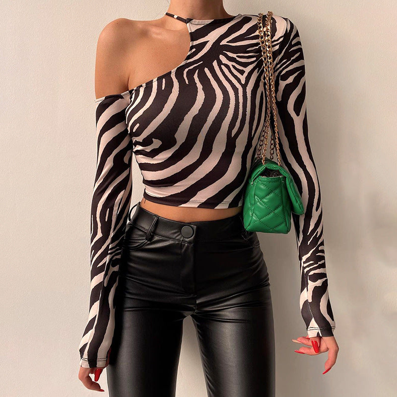 Crop top de manga longa com gola redonda - O Retalho