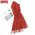 Women's Solid Color Lambswool Fringe Bib - O Retalho