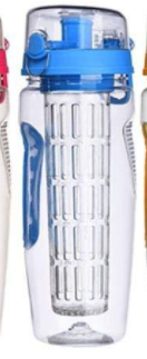 Garrafa de Água de 1000 ml Livre de BPA com Infusor de Frutas de Plástico - O Retalho