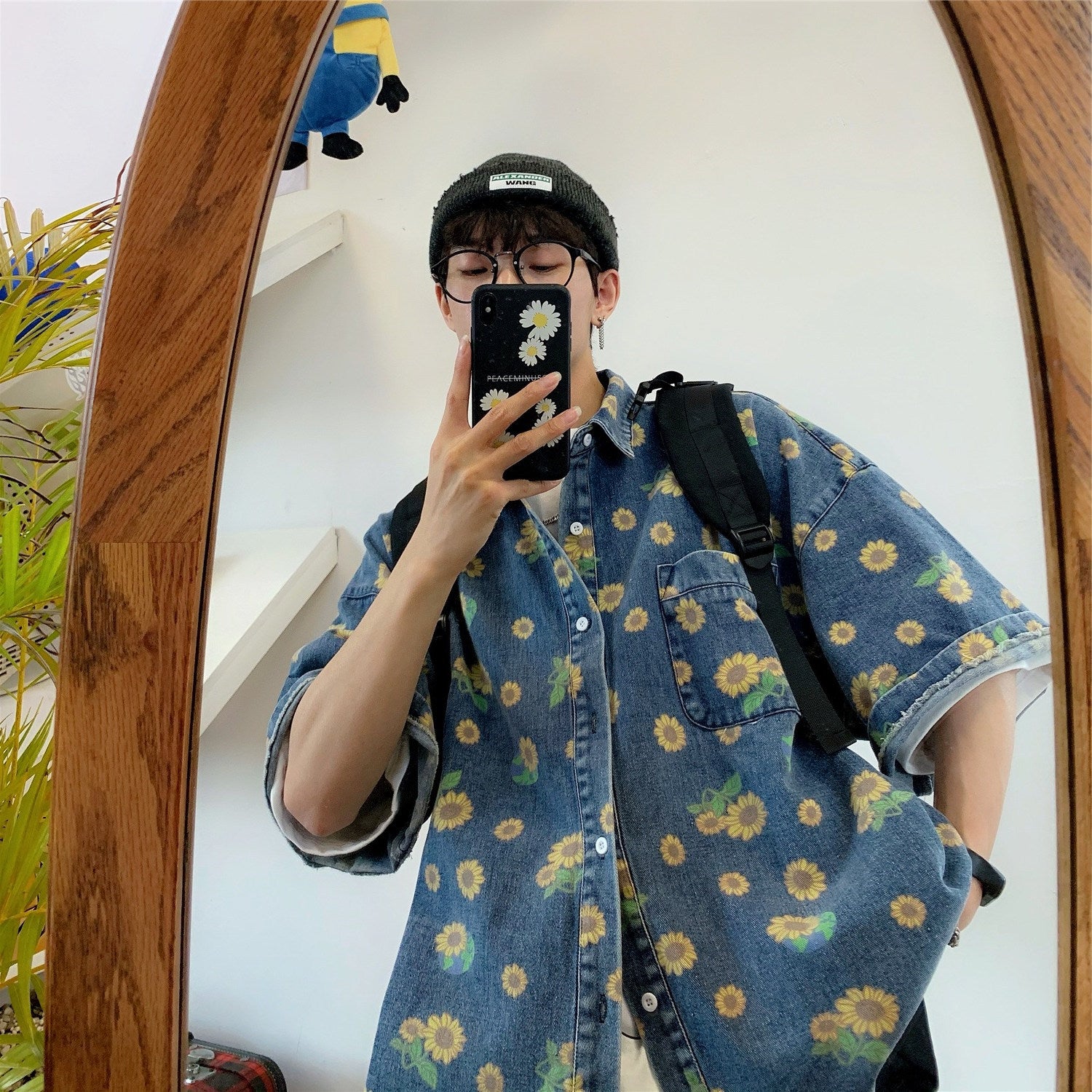 Retro Do The Old Cowboy Shirt Men's Summer Hong Kong Washed Loose Short Sleeve Top - O Retalho