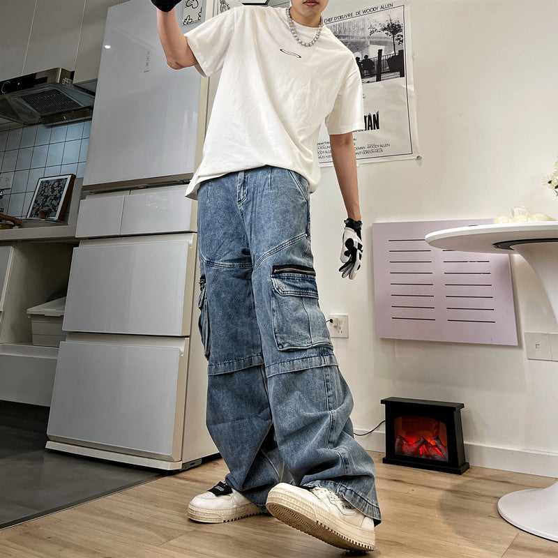 Jeans com franjas estilo hip hop para homens - O Retalho