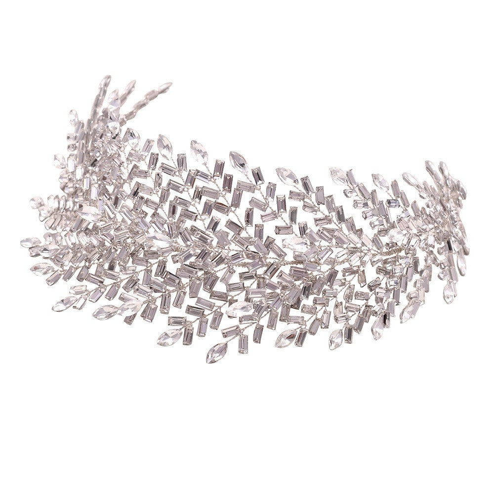 Creative Shaped Rhinestone Bridal Headdress Hairband Wedding Dress Hairstyle Jewelry - O Retalho