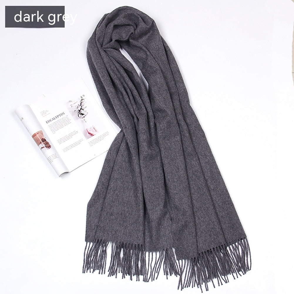 Women's Solid Color Lambswool Fringe Bib - O Retalho