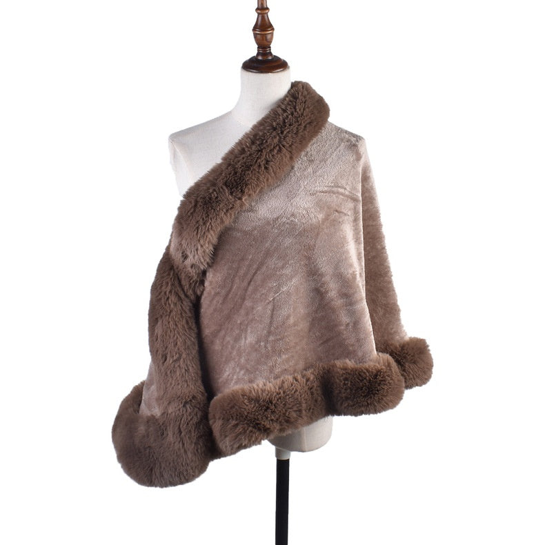 Women's Fur Collar Fur Shawl Warm - O Retalho