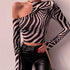 Crop top de manga longa com gola redonda - O Retalho