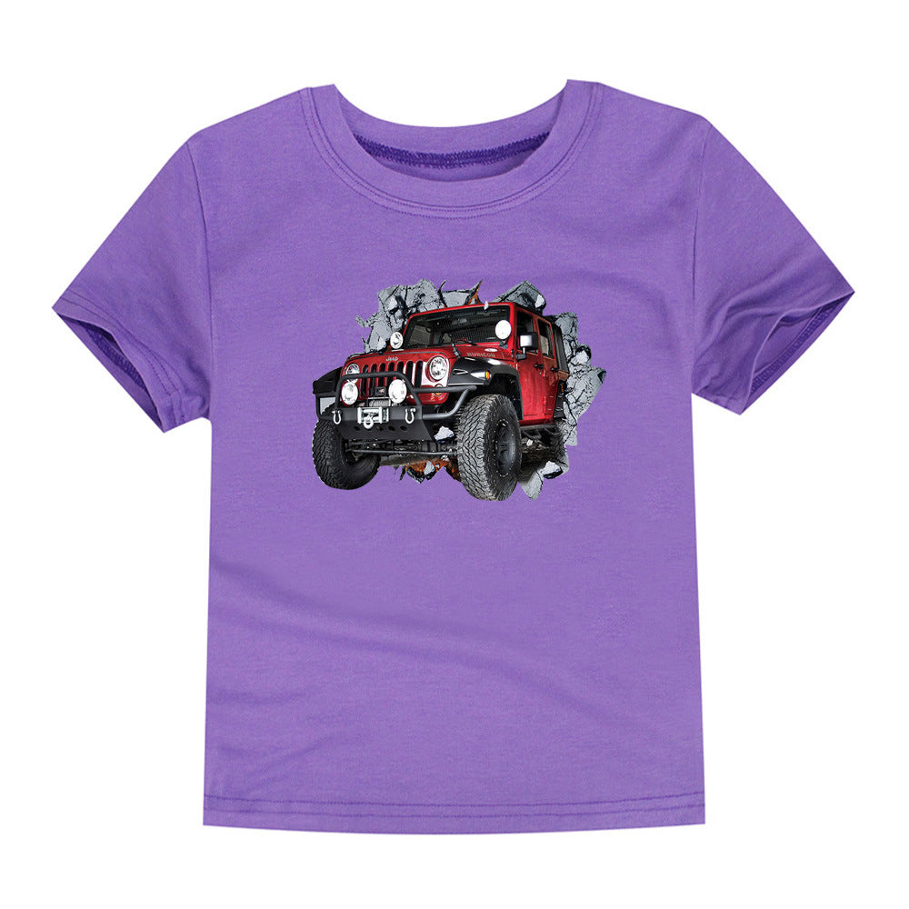 Camiseta De Algodão De Manga Curta Para Meninos E Meninas - O Retalho