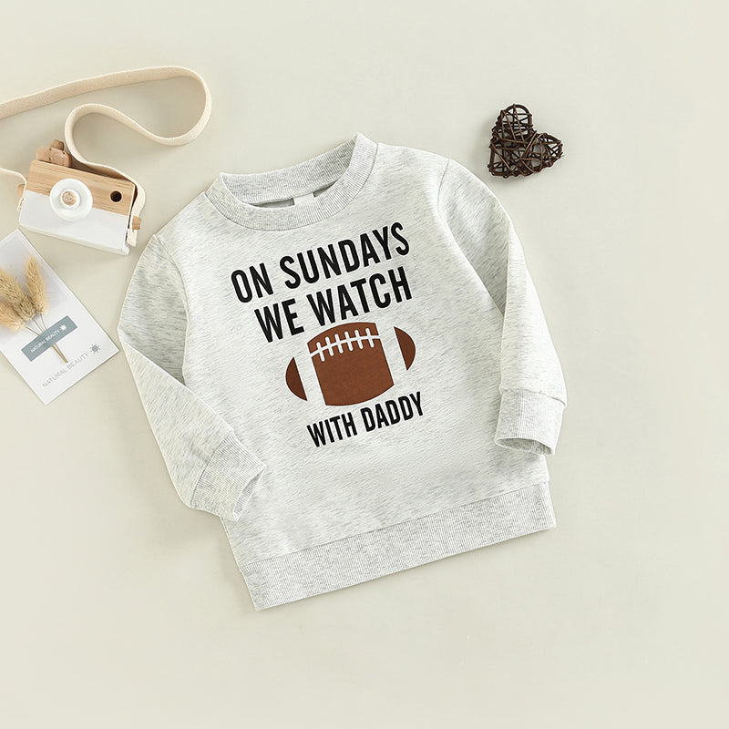 Kids Rugby Letters Print Pullover Long Sleeve Sweatshirt - O Retalho