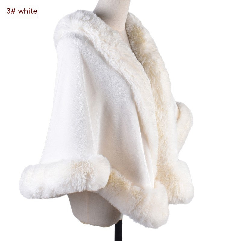 Women's Fur Collar Fur Shawl Warm - O Retalho