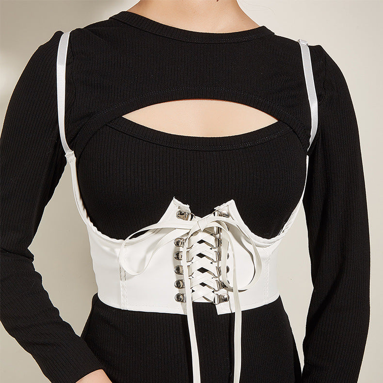 French Style European And American Fried Street Dark Girl Wrapped Chest Strap Waist Seal - O Retalho
