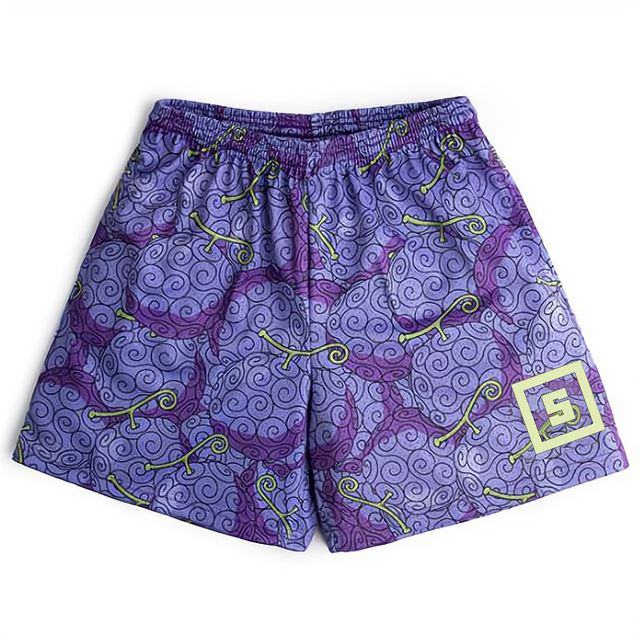 Shorts Esportivos de Anime para Homens - Devil Fruit Manga para Treinos na Academia - O Retalho