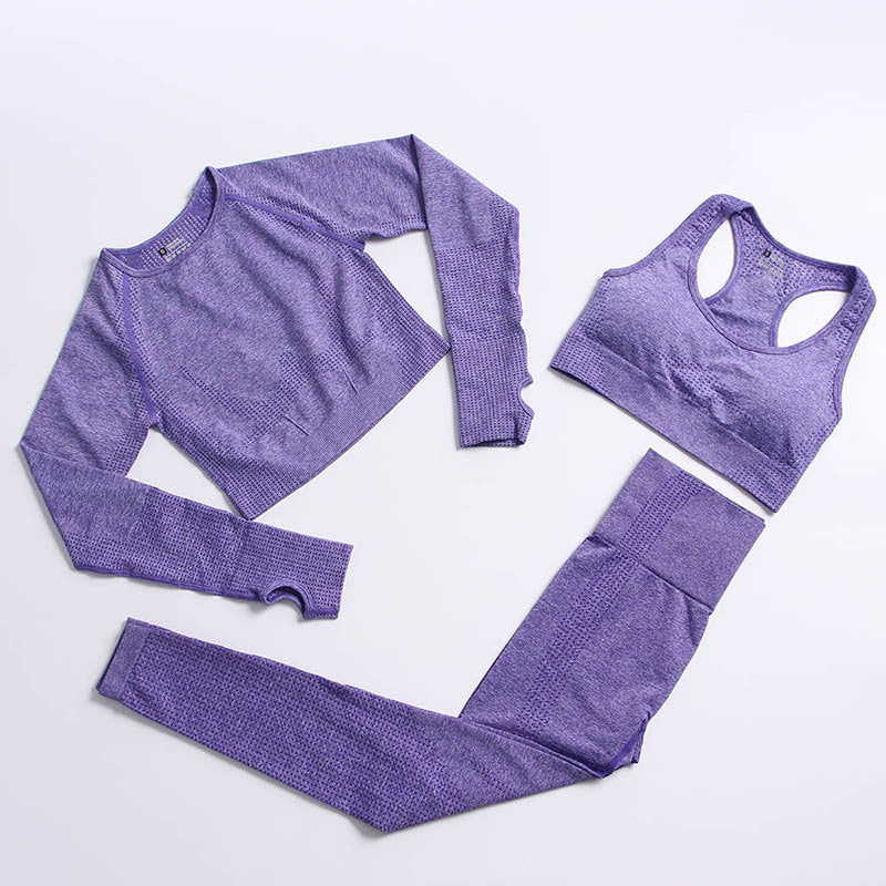 Conjunto de Roupas de Yoga Fitness - Elegância Sem Costuras para Mulheres Ativas - O Retalho