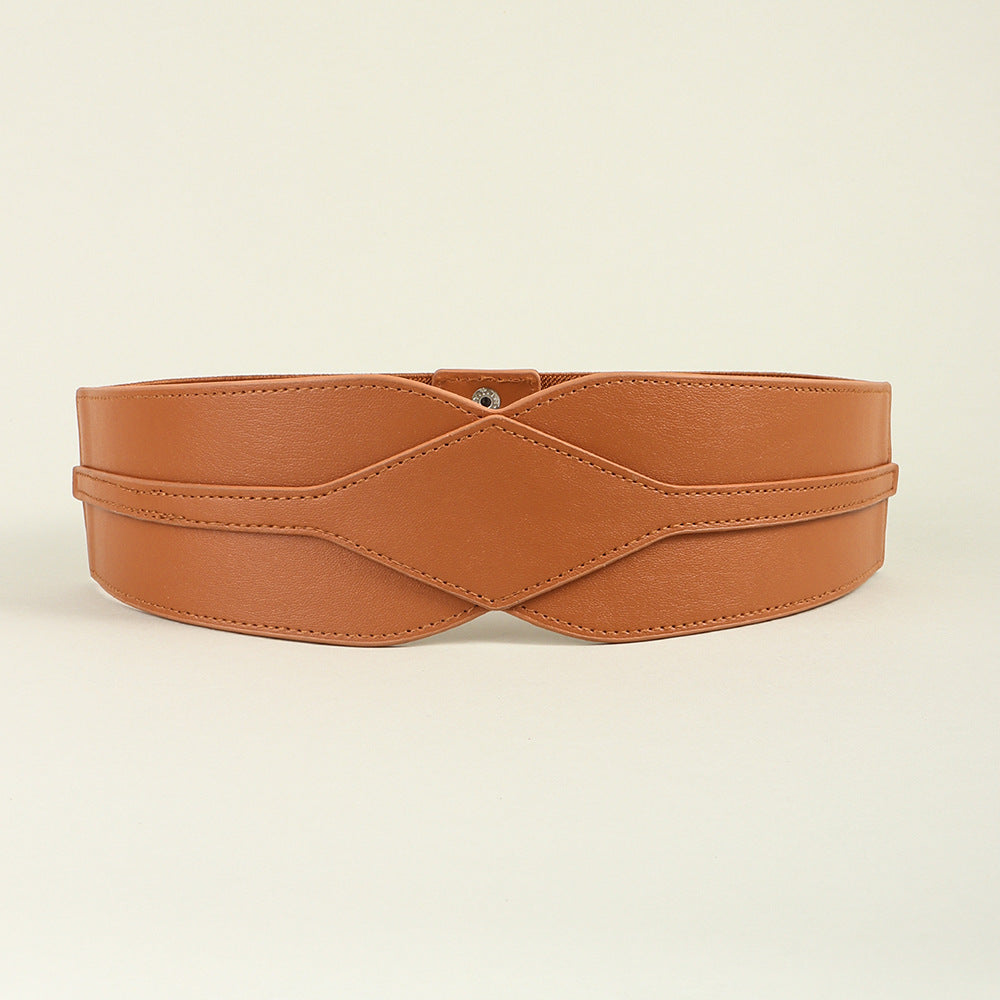 Simple Wide Waist Seal Elastic Versatile Belt Ladies - O Retalho
