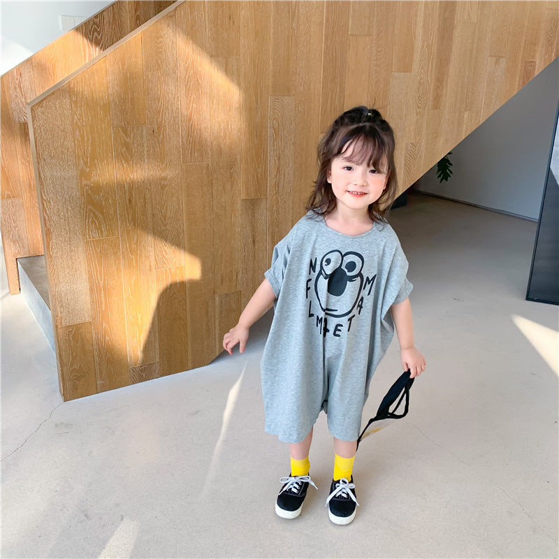 Loose Casual Short Sleeve Top Kids Long T-Shirt - O Retalho