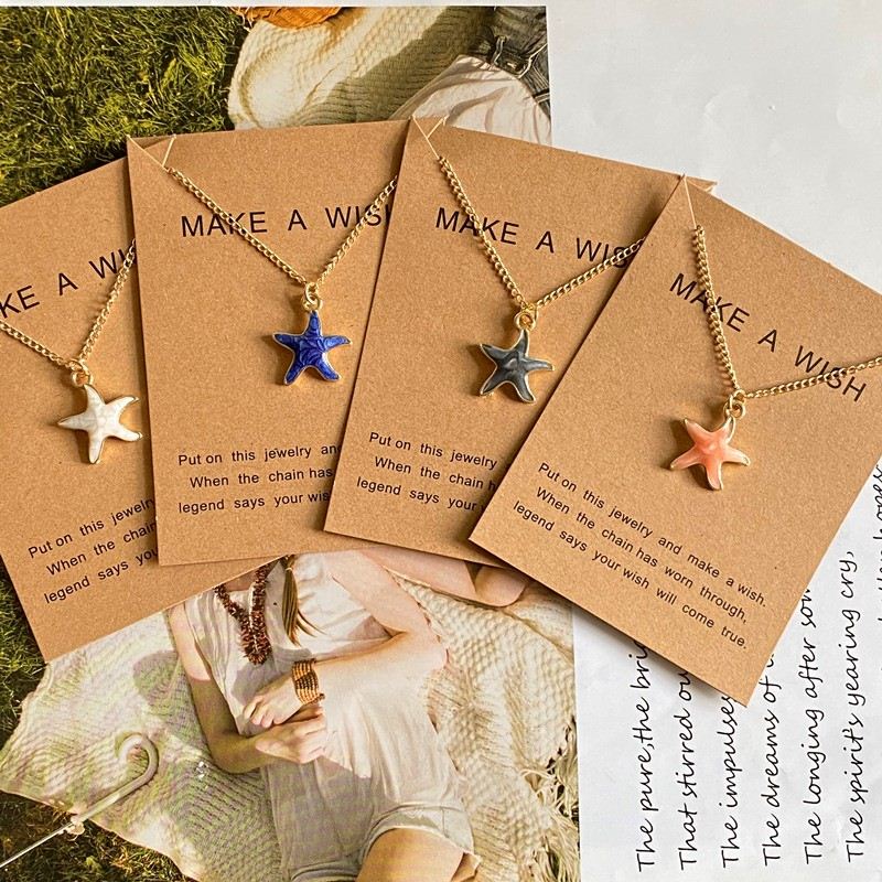 Colar de pingente de estrela do mar para mulheres - O Retalho