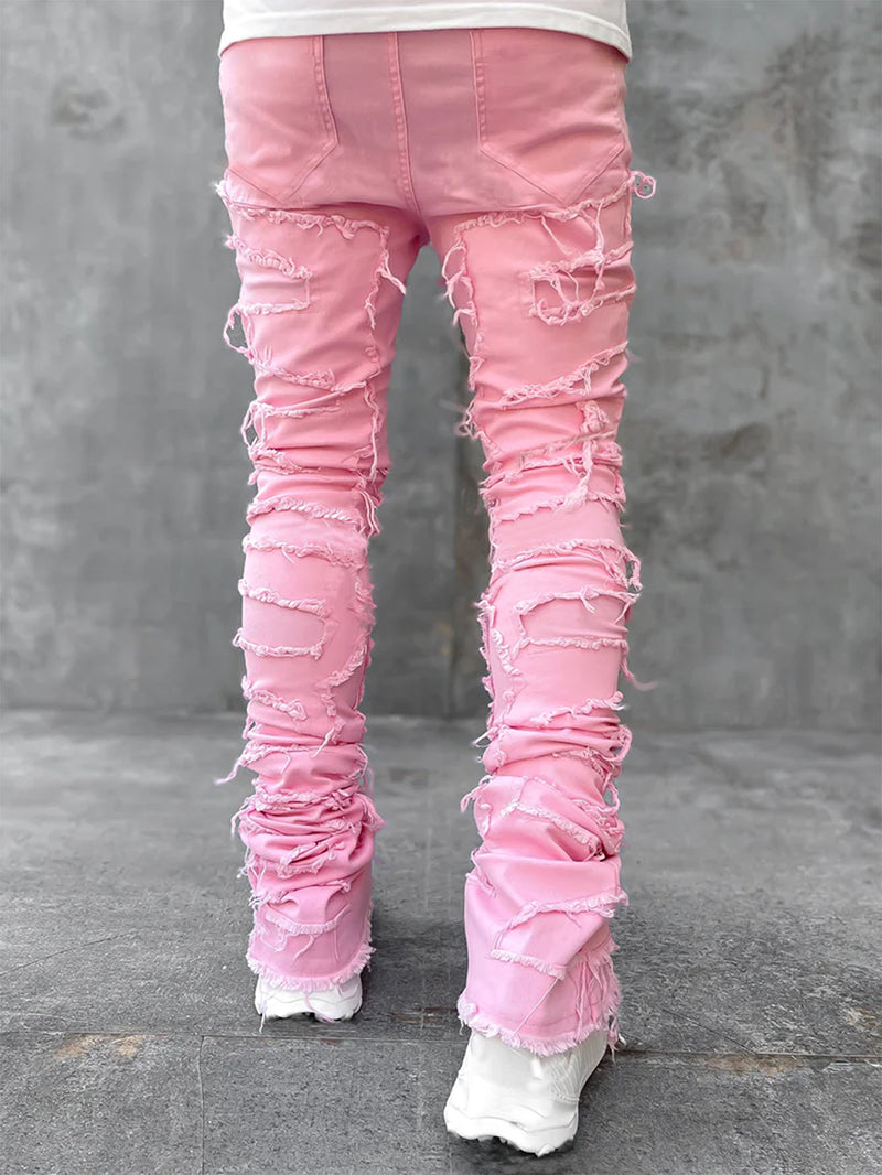 Jeans semi rasgada de Algodao masculino - O Retalho