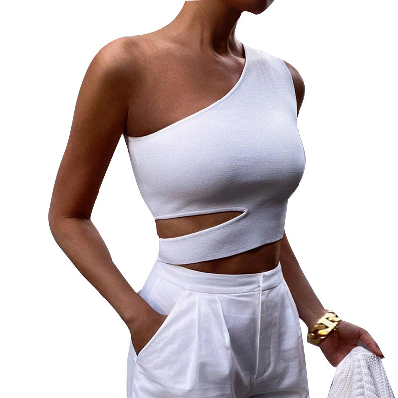Crop top assimétrico sem costas de um ombro - O Retalho