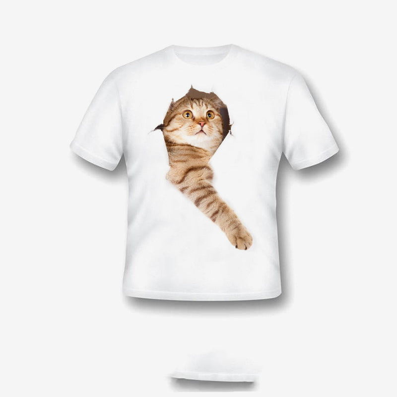 🐯Camiseta para meninos com Estampa de 3D Gato - O Retalho