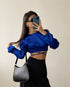 Crop top sem costas manga longa - O Retalho