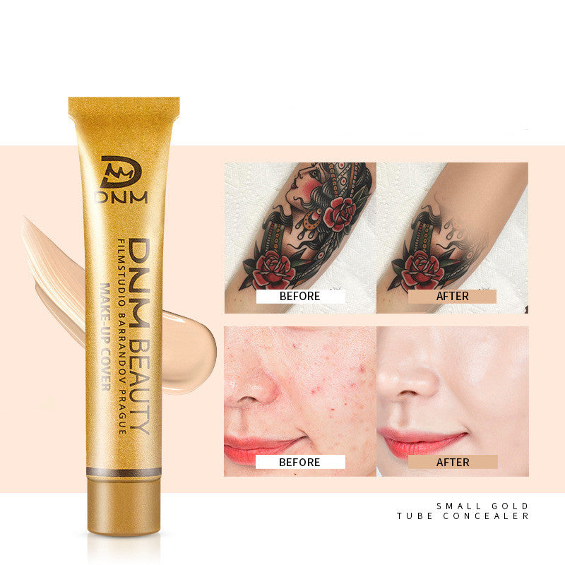 Pequeno tubo dourado para cobrir acne e corretivo para sardas - O Retalho
