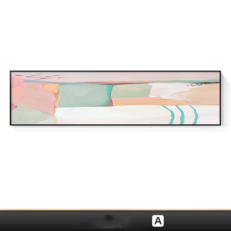 Quarto em Tons de Rosa - Arte Abstrata Minimalista - O Retalho