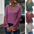 Loose Casual V-neck Lace Lace Long-sleeved - O Retalho