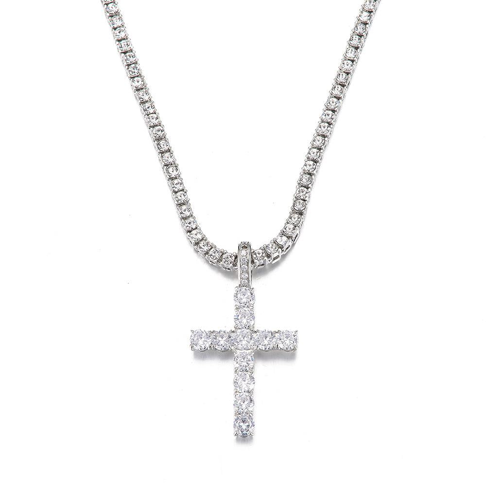 Colar Cruz De Zircão Para Mulheres - O Retalho