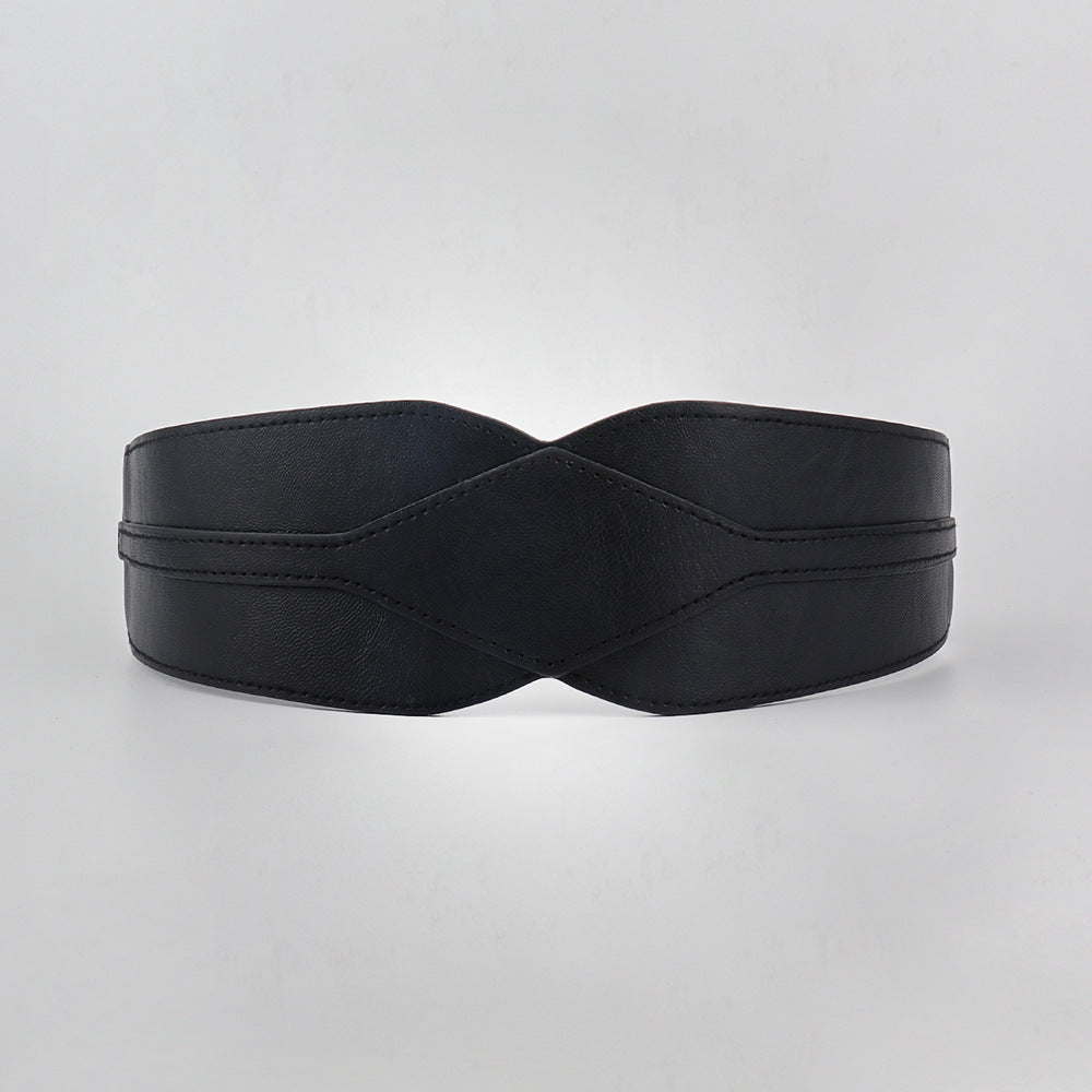 Simple Wide Waist Seal Elastic Versatile Belt Ladies - O Retalho