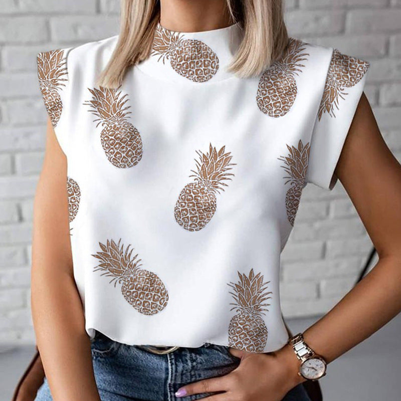 Blusa de manga curta com estampa - O Retalho