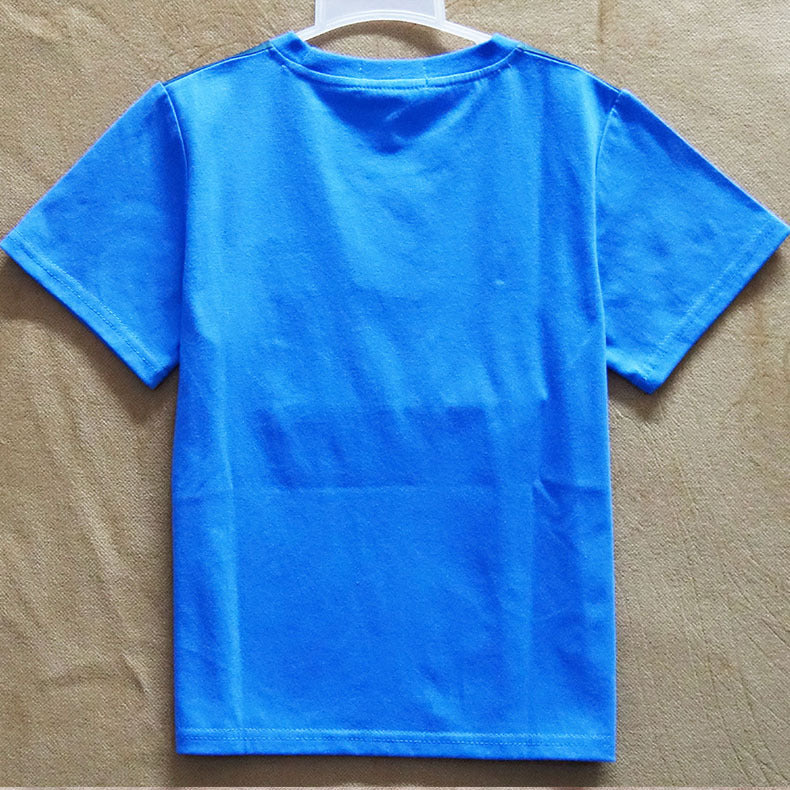 Manga Camiseta Curta de Menino dos Desenhos Animados de Gola Redonda - O Retalho