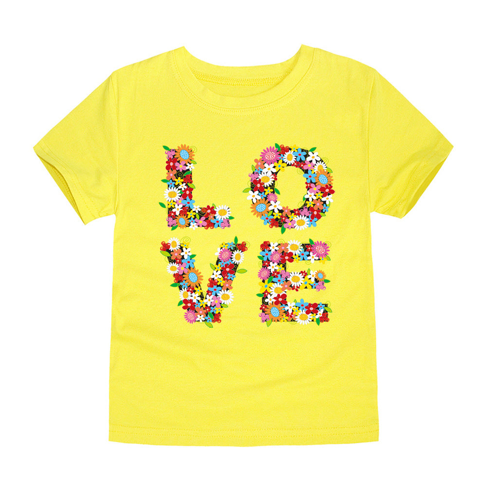 Camiseta infantil com estampa de letras - O Retalho