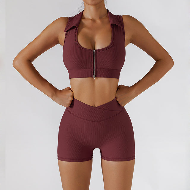 Conjunto de Ginástica com Zíper - Estilo e Conforto com Toque Moderno para Mulheres - O Retalho