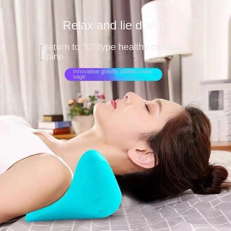 Travesseiro de massagem para coluna cervical, acupressão por gravidade, massageador de pescoço, travesseiro para massagem de pescoço, ombro, corretor de tração para casa - O Retalho