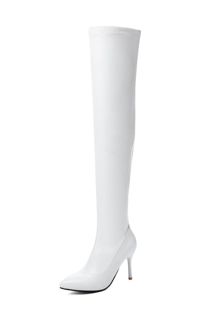 High Boots Women Stiletto High Heel Side Zipper Stretch - O Retalho