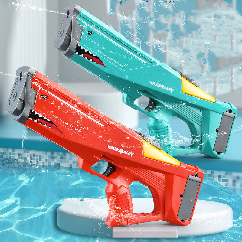 Arma de água elétrica automática de brinquedos tubarão alta pressão ao ar livre para verão na praia brinquedo crianças - O Retalho