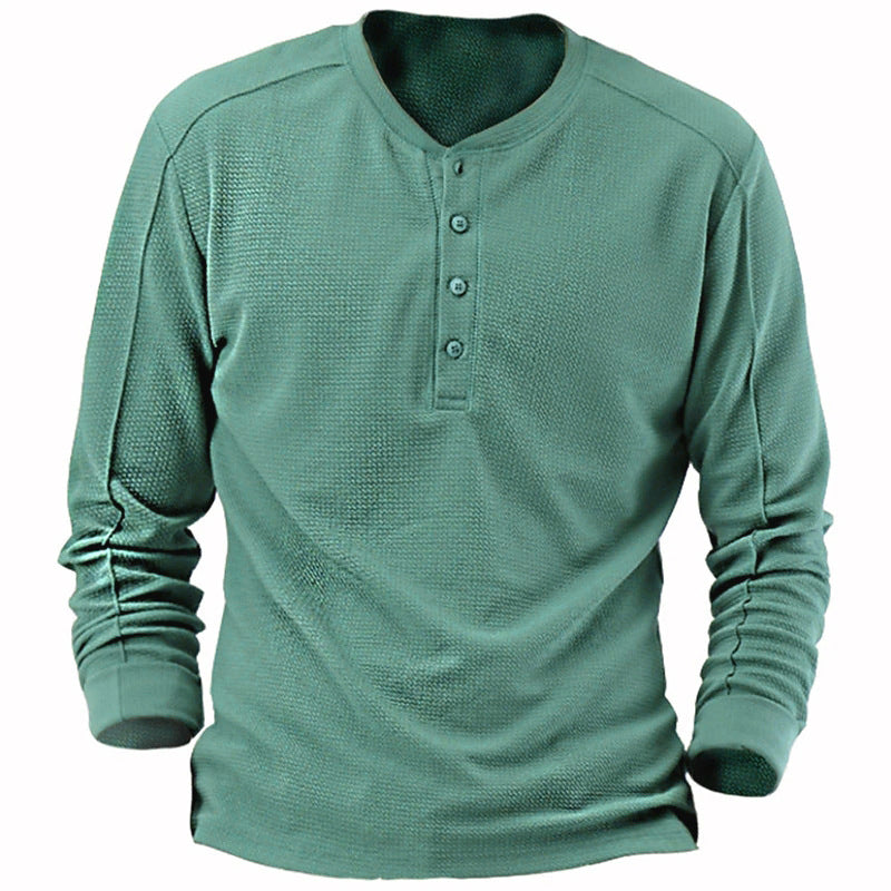 Camiseta masculina com gola Waffle Henry - O Retalho