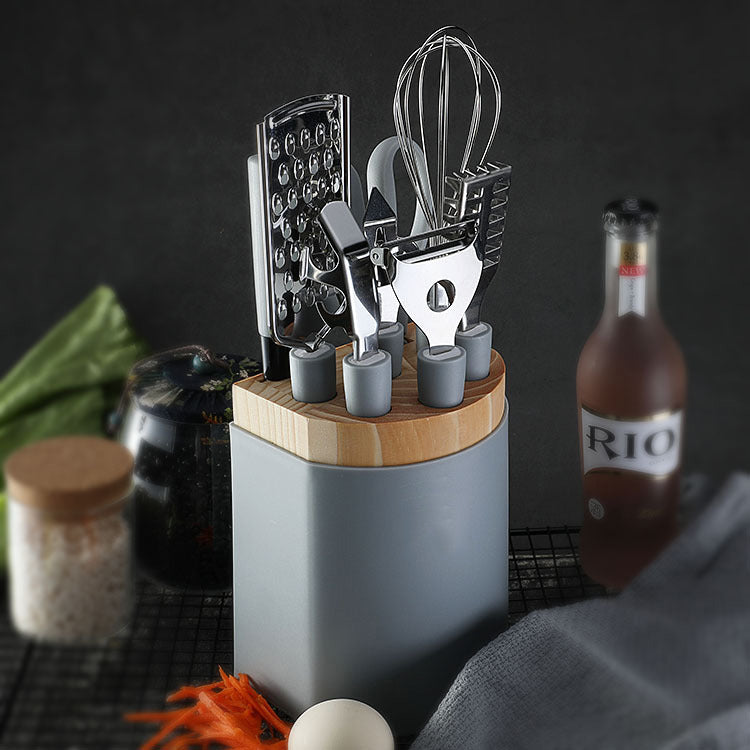 Conjunto de Utensílios de Cozinha em Aço Inoxidável - Praticidade e Estilo para Sua Casa - O Retalho