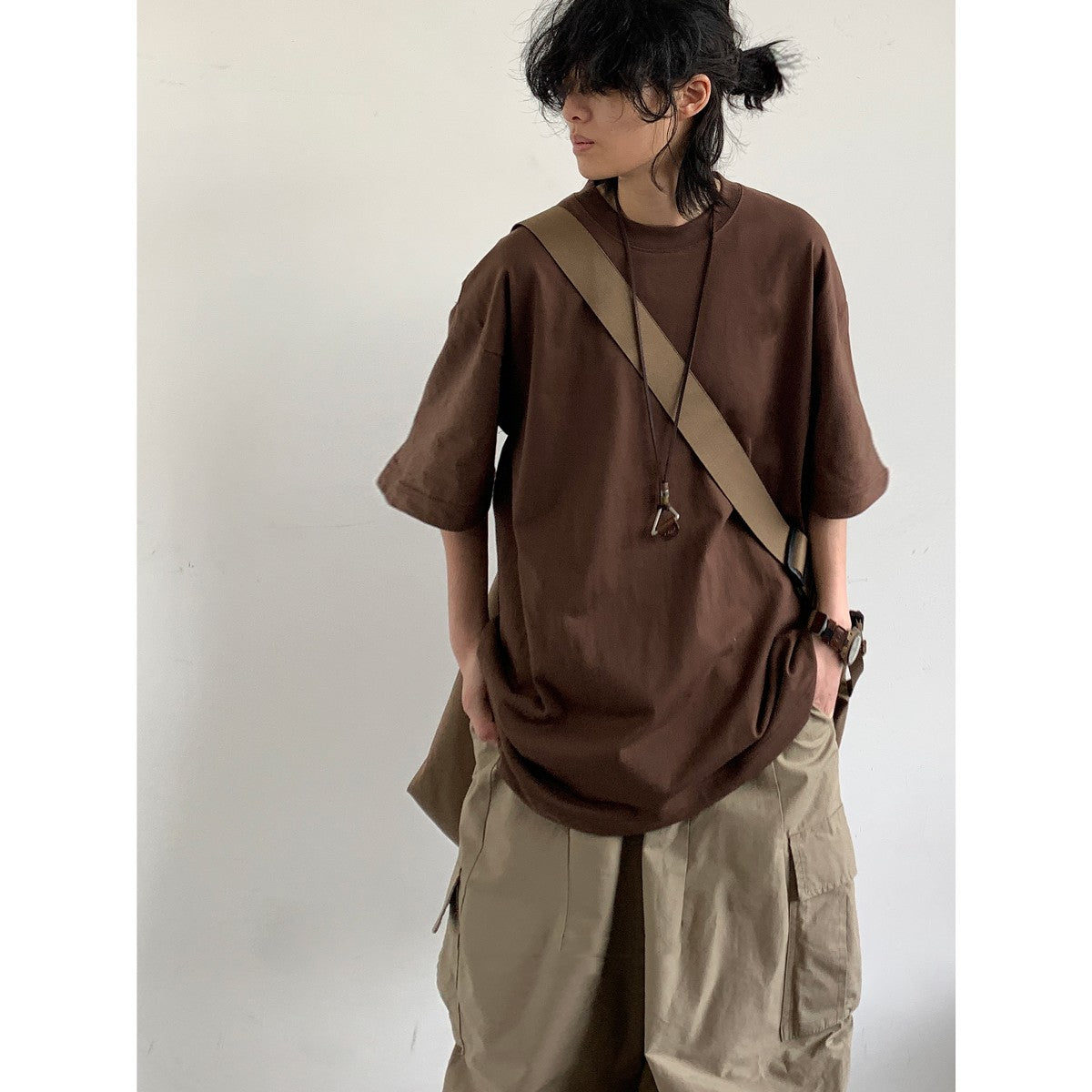 Camiseta masculina casual solta de manga curta - O Retalho