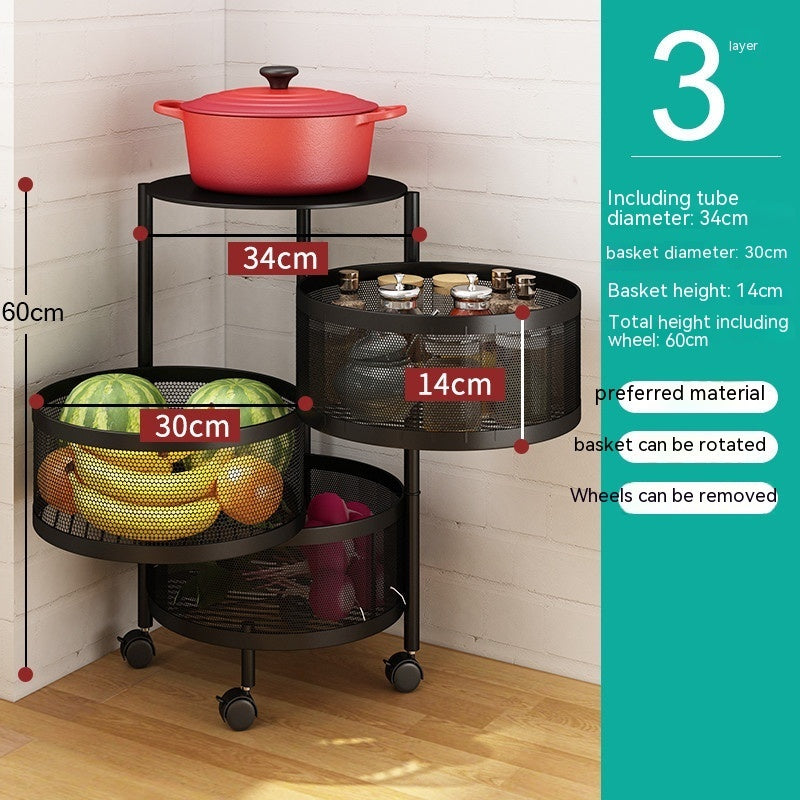 Cesto de Armazenamento Multi-camadas para Cozinha