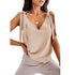 Blusa com alças em laços com decote em V - O Retalho