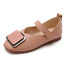 Sapatos pequenos de couro retrô com sola macia para meninas - O Retalho