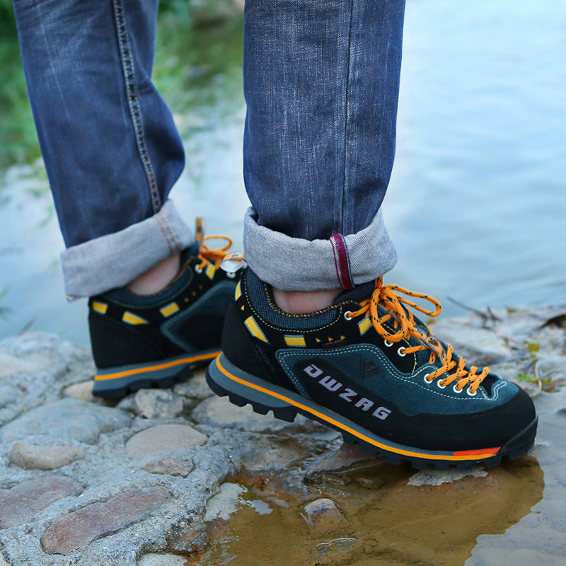 Sapatos masculinos adequados para caminhada respirável com cordões - O Retalho