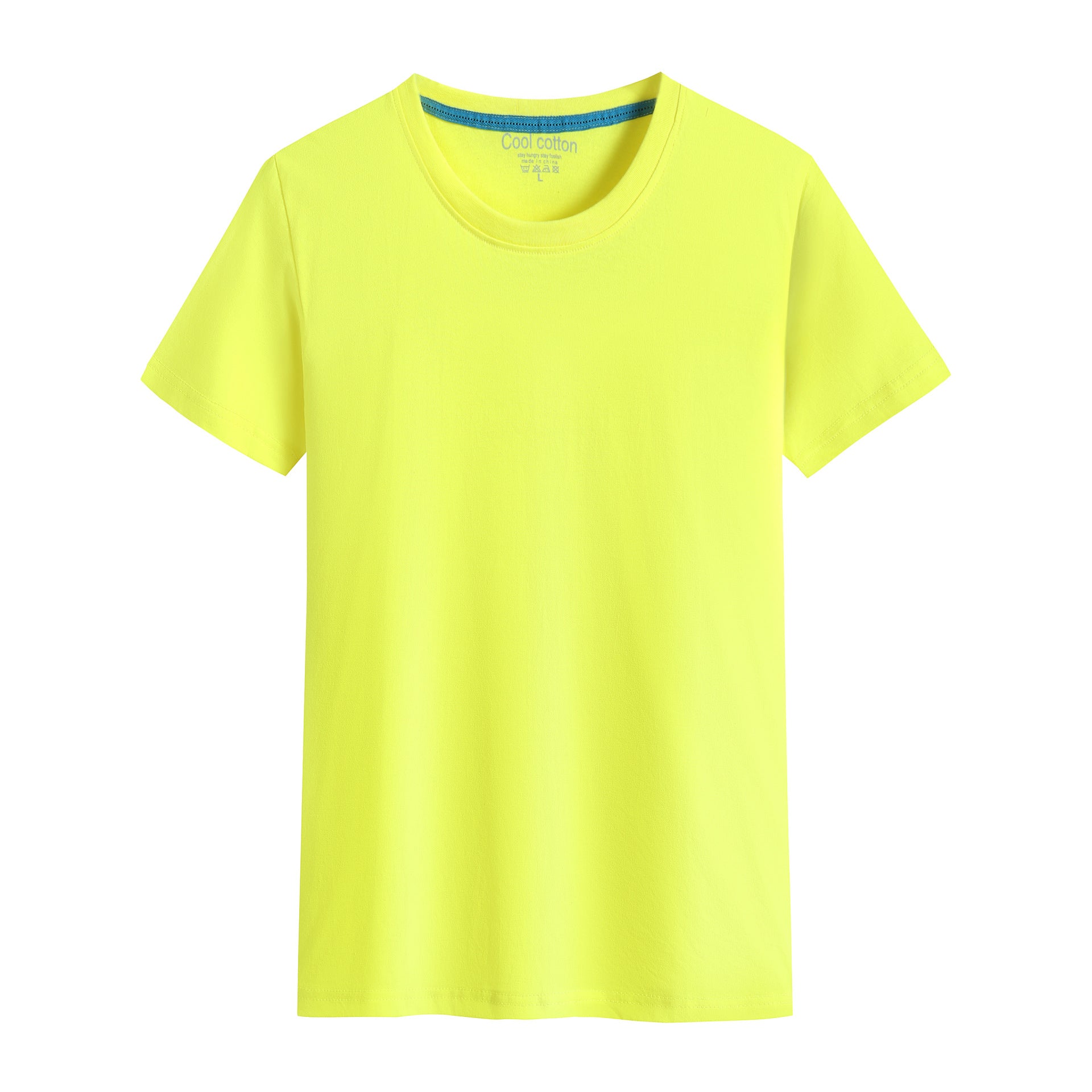 Cotton Blank With No Printed Patterns Round Neck Short T-shirt - O Retalho