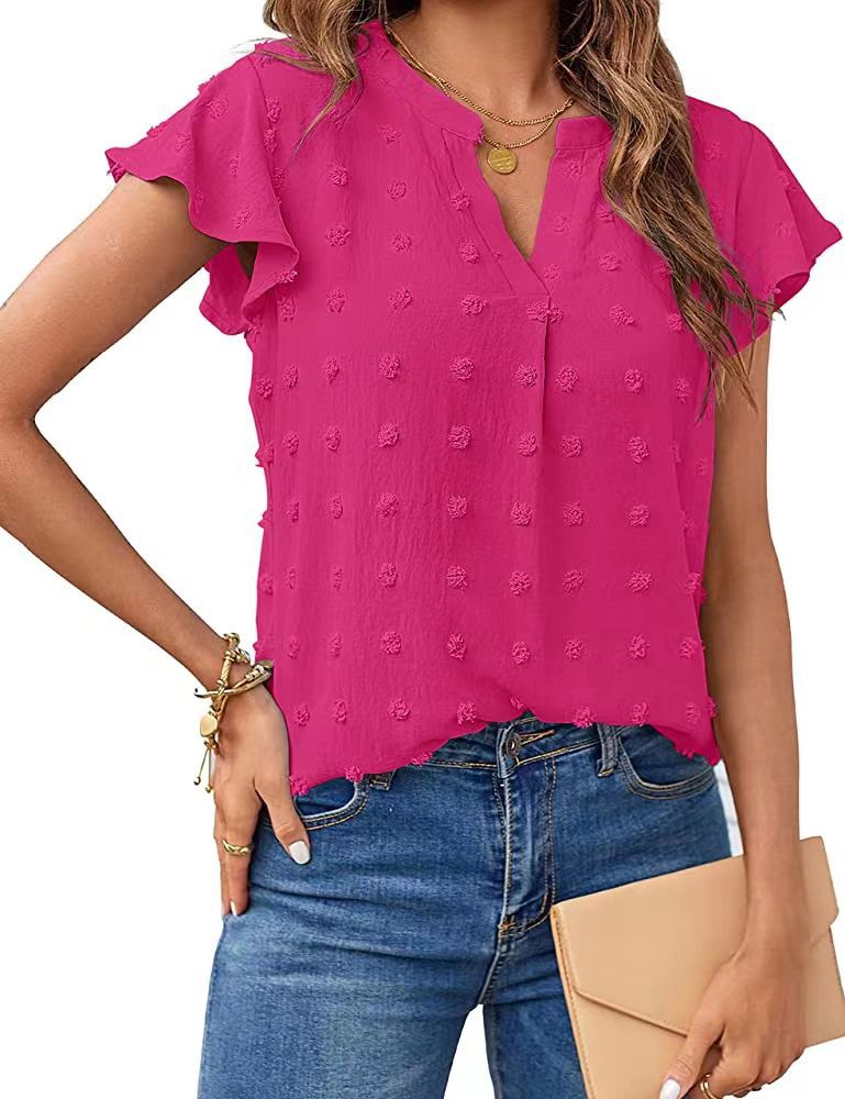 Camisa com V Pescoço Manga Curta - O Retalho